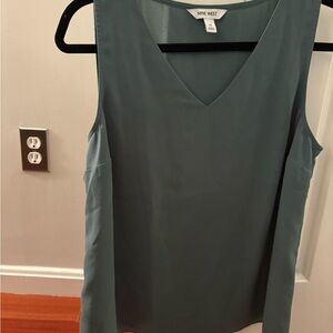 Nine West Sleeveless Blouse - Teal / Light Blue